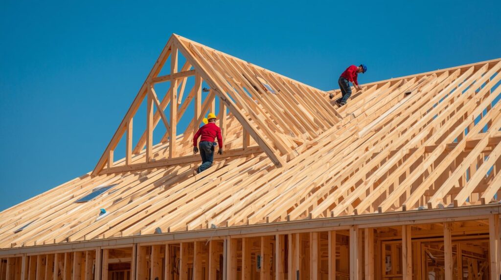 genere des images montrant en pleine charpenterie de toit sur un chantier.jpg